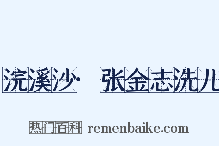 浣溪沙·张金志洗儿是什么意思的图片